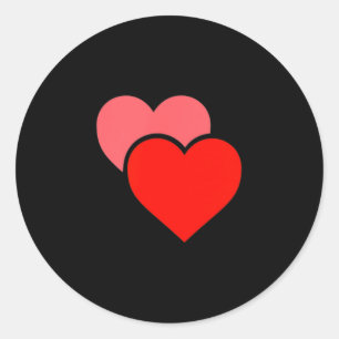 Valentine Double Hearts Graphic Classic Round Sticker