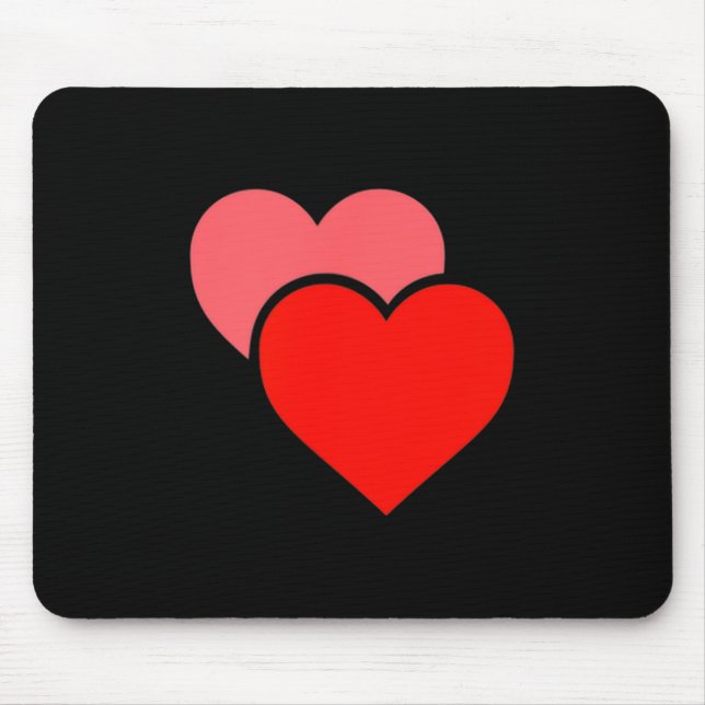 Valentine Double Hearts Graphic  Mouse Pad (Front)
