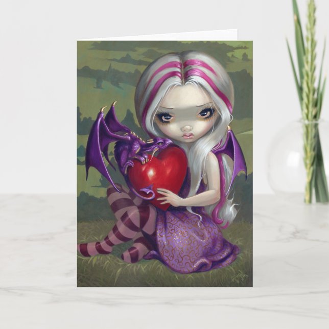 Valentine Dragon gothic  fairy Card (Front)