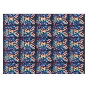 Valentine Dream Hearts: Rainbow Doodle Bunny Tablecloth