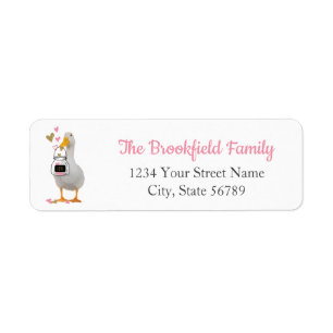 Valentine Duck Return Address Label
