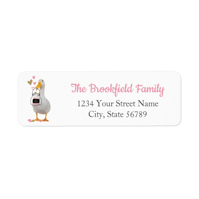 Valentine Duck Return Address Label (Front)