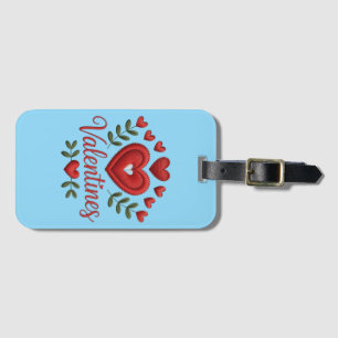 Valentine Embroidered Heart Luggage Tag