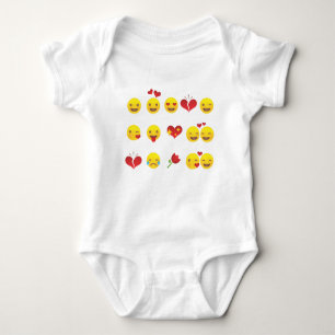 Valentine Emojis Baby Bodysuit