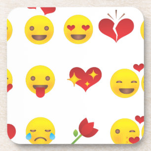 Valentine Emojis Coaster