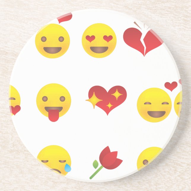 Valentine Emojis Coaster (Front)