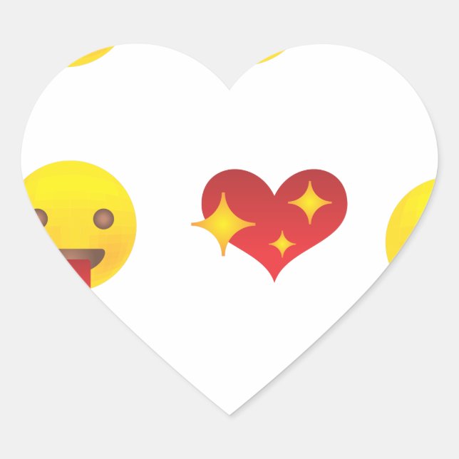 Valentine Emojis Heart Sticker (Front)
