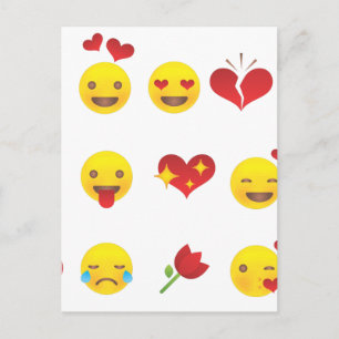 Valentine Emojis Holiday Postcard