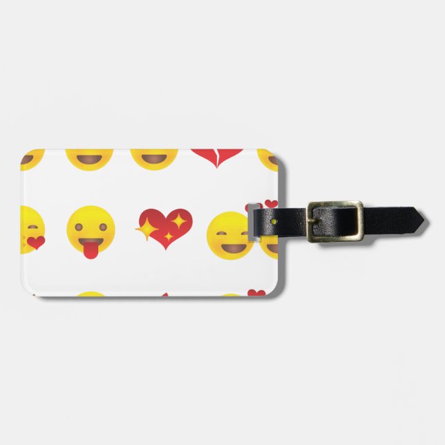 Valentine Emojis Luggage Tag (Front Horizontal)