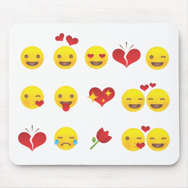 Valentine Emojis Mouse Pad (Front)