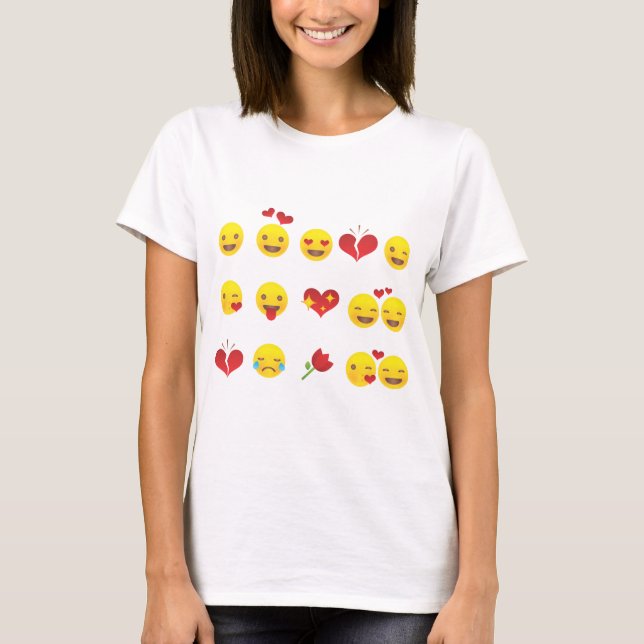 Valentine Emojis T-Shirt (Front)