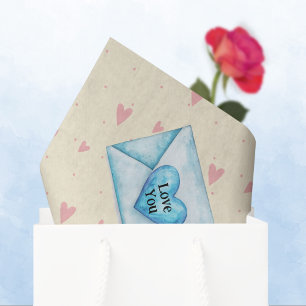 Valentine Envelopes and Hearts Tissue Paper