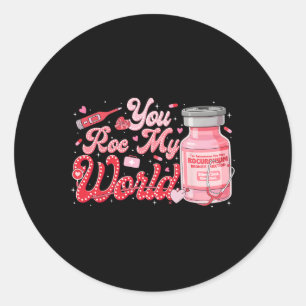 Valentine Er Ed Icu Nicu Rn Nurse You Roc My World Classic Round Sticker
