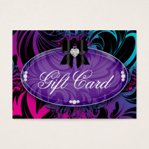 VALENTINE Fashion Gift Card Heart Bow Purple PB