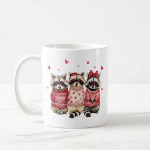 Valentine Feral and Lovely Raccoon Love Heart Anim Coffee Mug