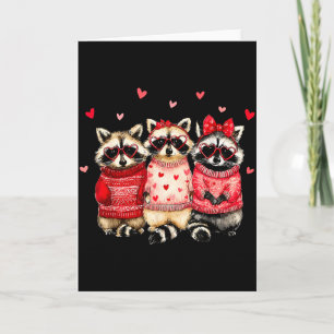 Valentine Feral And Lovely Racoon Love Heart Vale Card