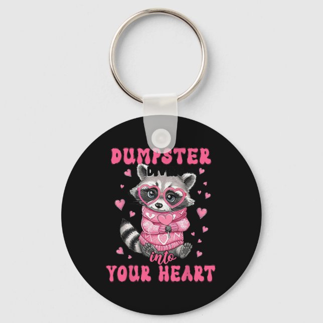 Valentine Feral Racoon Tee Lover  Key Ring (Front)