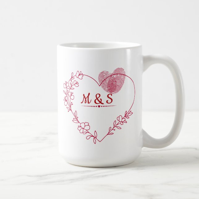 Valentine Fingerprint Heart  Mug (Right)