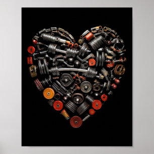 Valentine Fitness Weights And Gym Workout Heart Gr Poster