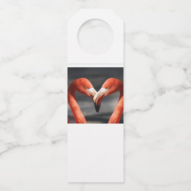 Valentine Flamingo Bottle Tag (Front)