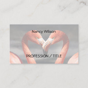 Valentine Flamingo Business Card