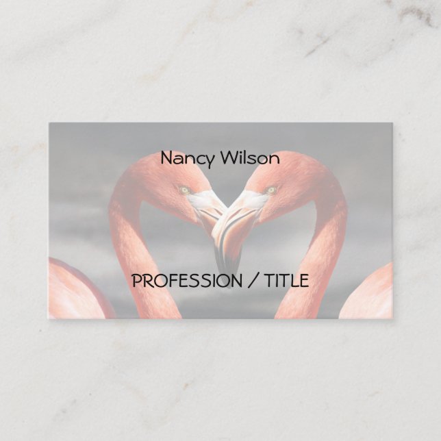 Valentine Flamingo Business Card (Front)
