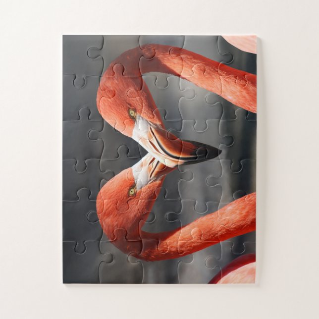 Valentine Flamingo Jigsaw Puzzle (Vertical)