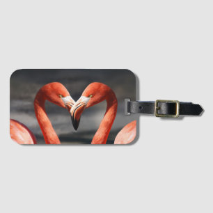 Valentine Flamingo Luggage Tag