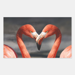 Valentine Flamingo Rectangular Sticker