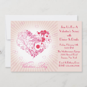 Valentine Floral Heart Invitation
