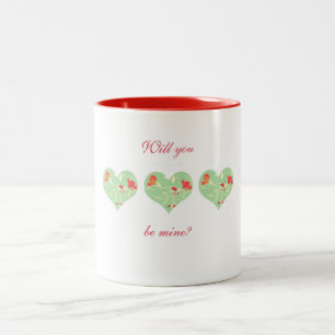 Valentine Floral Heart Mug