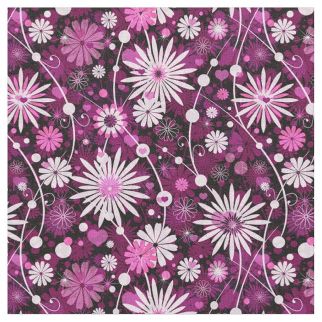 Valentine Floral Pattern Fabric (Close Up)