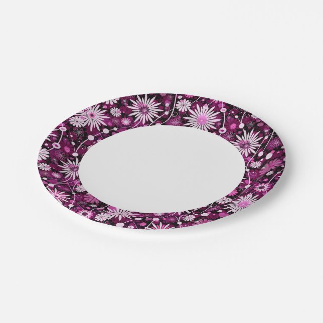 Valentine Floral Pattern Paper Plate (Angled)