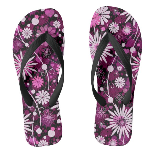 Valentine Floral Pattern Thongs (Footbed)