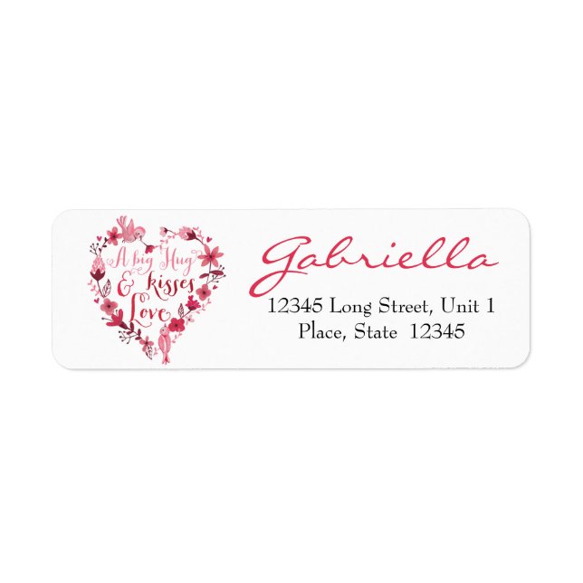 Valentine Flower Heart | Return Address Labels (Front)