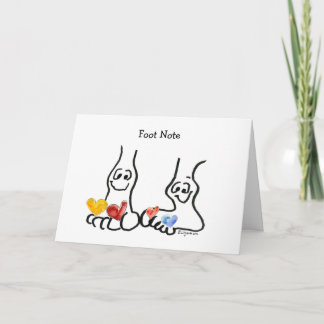 Valentine Foot Note Cartoon Heart Toe Jam Card