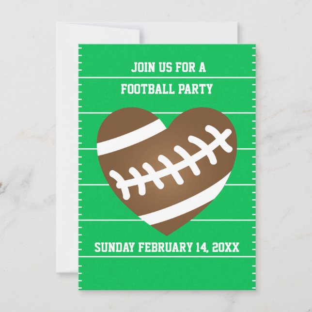 Valentine Football Party Get Together Invitation (Front)