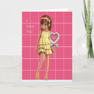 Valentine for Dad from Young Daughter Thank You Card