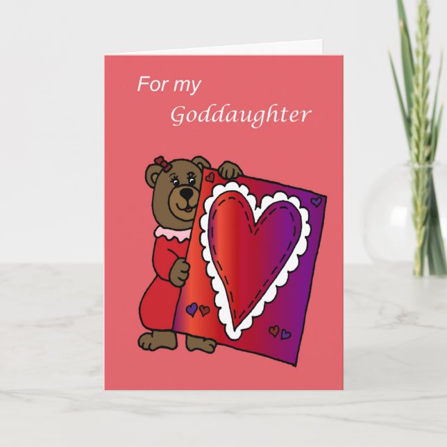 Valentine for goddaughter holiday card (Front)