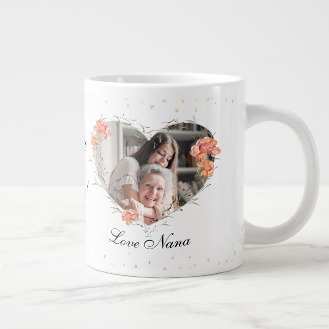 Valentine For Grandchild Heart Wreath Large Coffee Mug (Right)