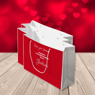 Valentine For Him Classic Chic Red Valentine's Day Large Gift Bag