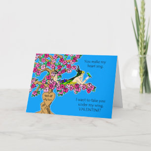 Valentine for Husband, Carve Names in Tree, Birds Holiday Card