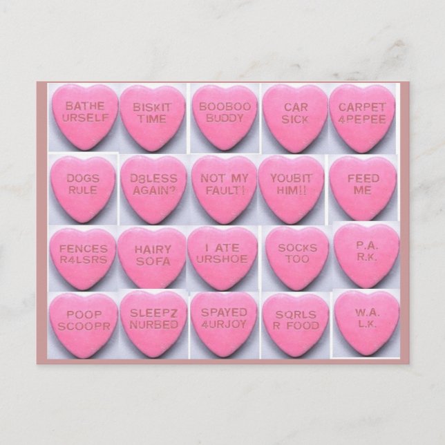 Valentine for the Dogs Holiday Postcard (Front)