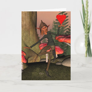 Valentine Forest Elf - Greeting Card