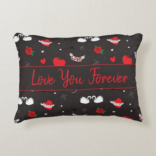 Valentine Forever Love Romantic Decorative Cushion (Front)