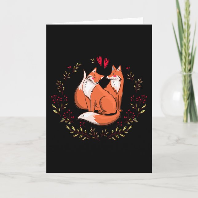 Valentine foxes card (Front)