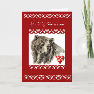 Valentine Friend Grizzly Bear Card