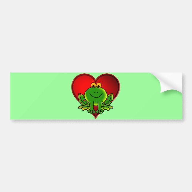 Valentine Frog Bumper Sticker (Front)