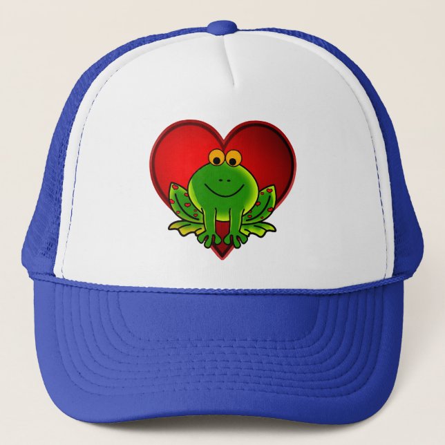 Valentine Frog Trucker Hat (Front)