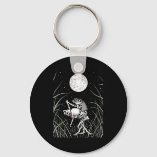 Valentine frog under the moon key ring